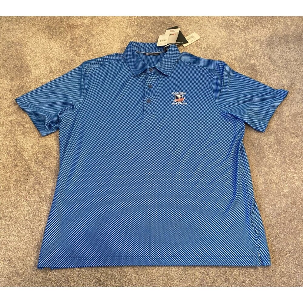 NWT Cutter & Buck Mens US Open 2019 Pebble Beach Polo Shirt Blue XL